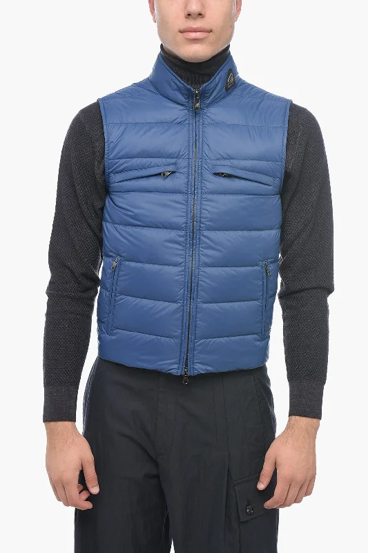 men's vests for layering with shirts -Hogan Turtleneck Quilted Vest