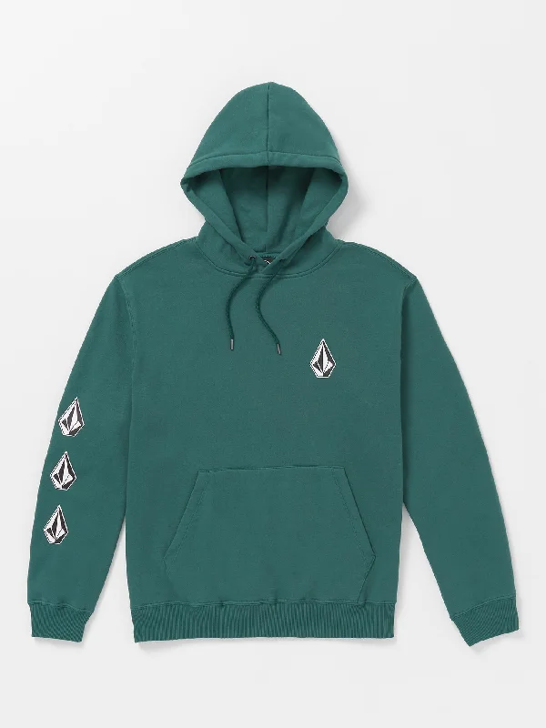 athletic-inspired sweatshirts for men -Iconic Stone Hoodie - Ranger Green