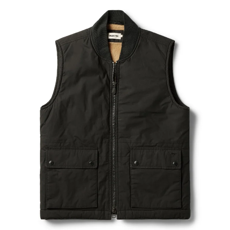 stylish formal vests for men -The Ignition Vest in Coal Dry Wax