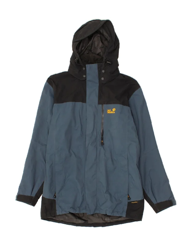 vests for layering for men -JACK WOLFSKIN Mens Hooded Rain Jacket UK 36/38 Medium Navy Blue