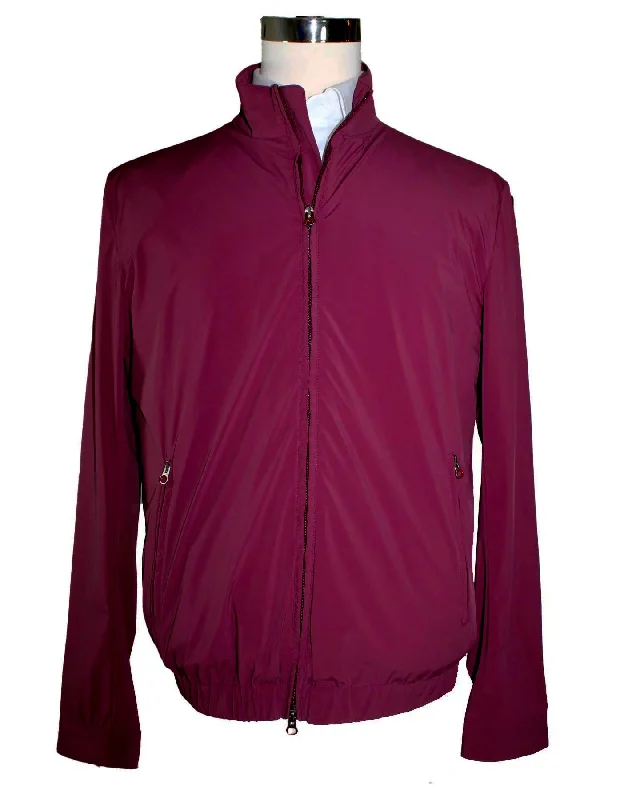 men's formal vests -Kired Kiton Maroon Rain Coat - Lightweight Jacket - EU 52 / L SALE