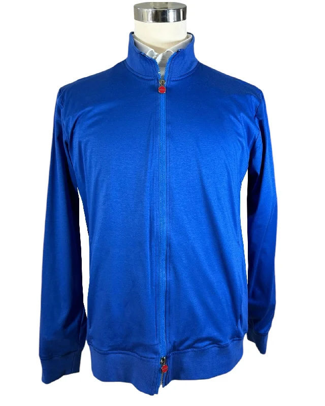 cotton vest jackets for men -Kiton Jacket Royal Blue Activewear EU 52 / L