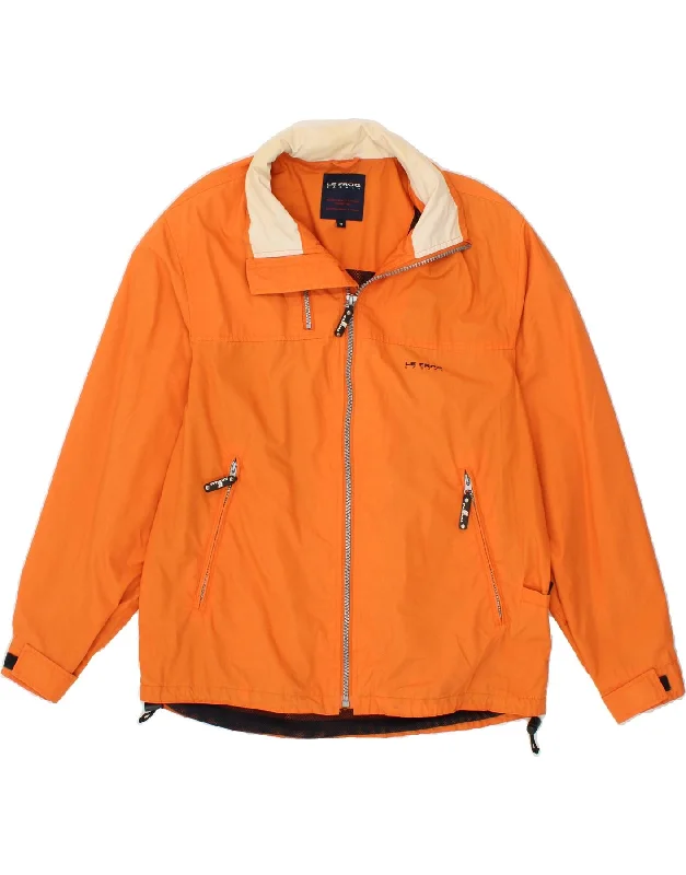 men's vest jackets for fall -LE FROG Mens Hooded Windbreaker Jacket UK 38 Medium Orange Polyester