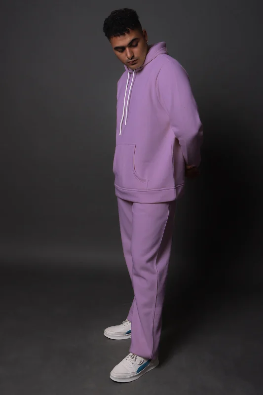 plain hoodies for men -BAISC LILAC Hoodie Co-Ord Set#22