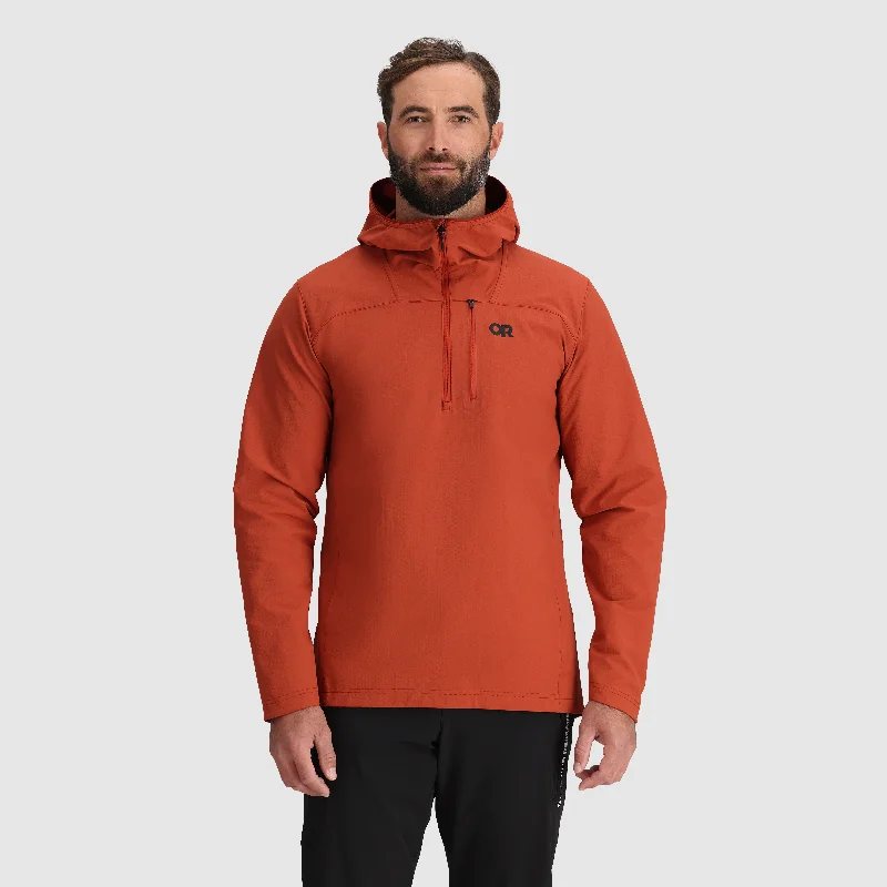 athletic sweatshirts for men -Men's Freewheel Half Zip Soft Shell MTB Hoodie