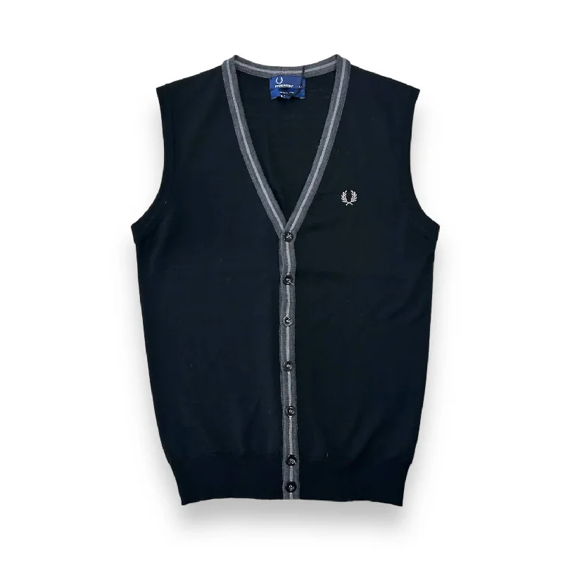 cotton vest jackets for men -Men's Knit Vest In Navy