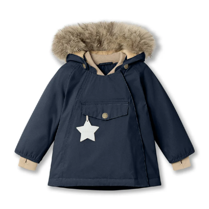 lightweight vests for men ->MINI A TURE Kids WANG Winter Jacket w/ Fur Hat - Outer Space