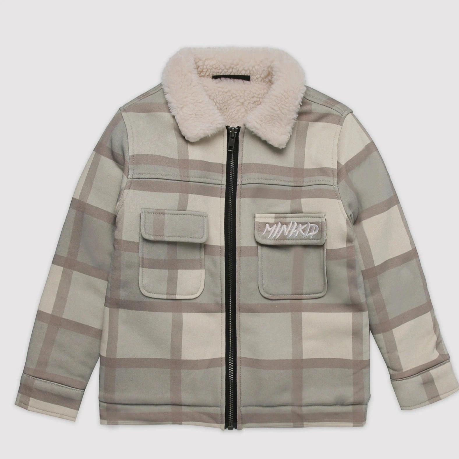 fitted waistcoats for men -Minikid Fashion Kids Fur Jacket - Checkered