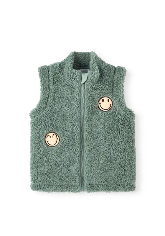 quilted vests for men -Name It Mini Boy Thomas Teddy Vest, Laurel Wreath