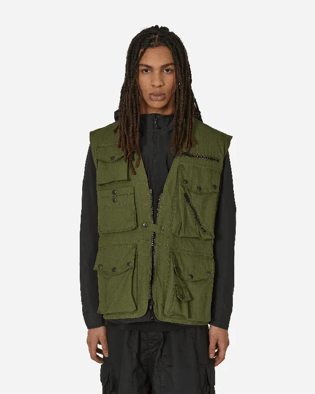 stylish wool waistcoats for men -C/N Oxford Cloth Field Vest Olive