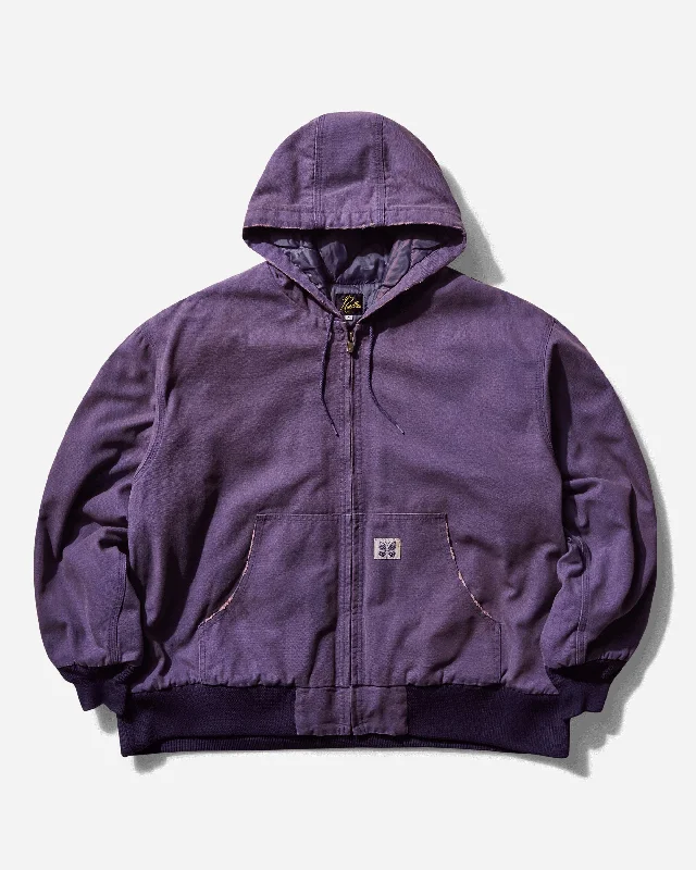 classic sweatshirts for men -Men's Zipped Work Hoodie Purple