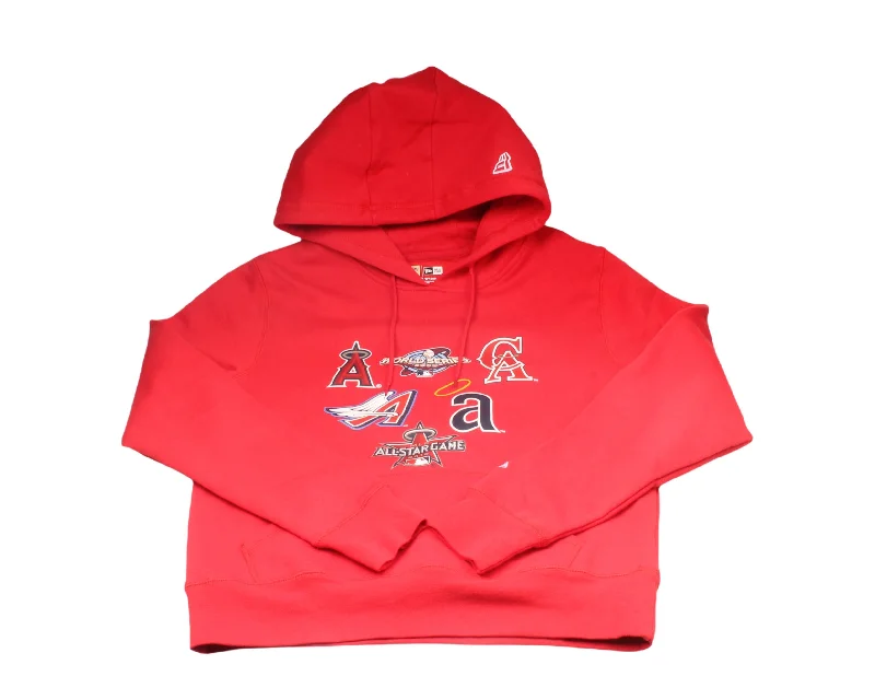 men's hoodies with a hood -New Era MLB Anaheim Angels Patch Pride Red Men's Hoodie 12879518