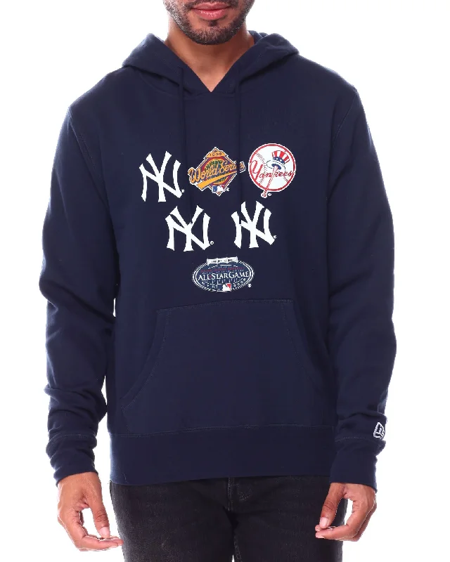 men's logo sweatshirts -New Era MLB New York Yankees Patch Pride Navy Men's Hoodie 12879526