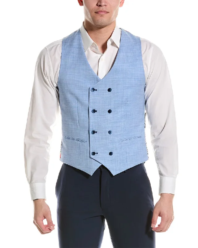 men's sporty vests -Paisley & Gray Marylebone Slim Fit Vest