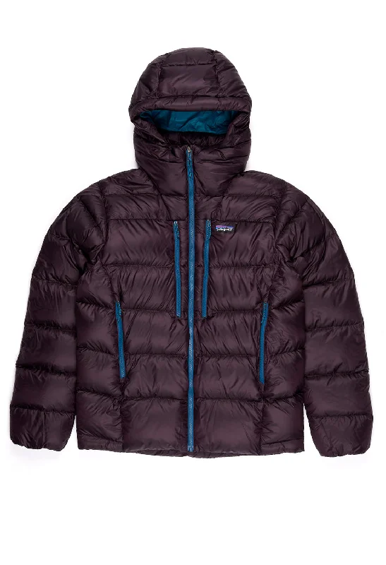 men's hoodies for layering -Patagonia Fitz Roy Men's Down Hoodie - Obsidian Plum