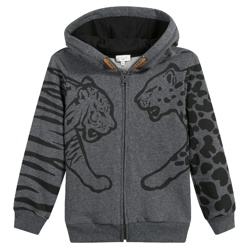 cotton waistcoats for men -Paul Smith Junior Kids Tiger & Leopard Jacket with Hood