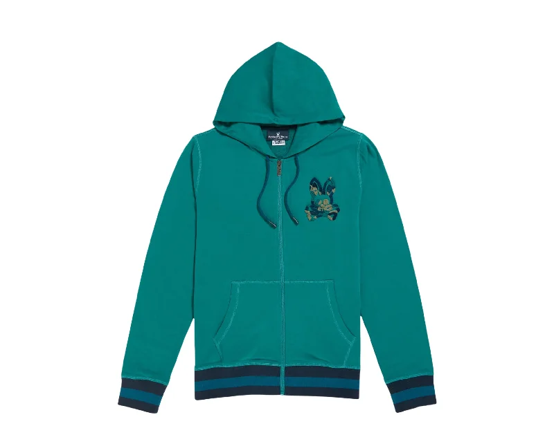 fleece sweatshirts for men -Psycho Bunny Howgate Camo Harbor Blue Hoodie B6H209Q1FT-HBR