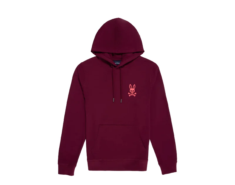 trendy hoodie sweatshirts -Psycho Bunny Men's Chicago HD Dotted Hoodie Crimson/Pink B6H456Z1FT-CMS