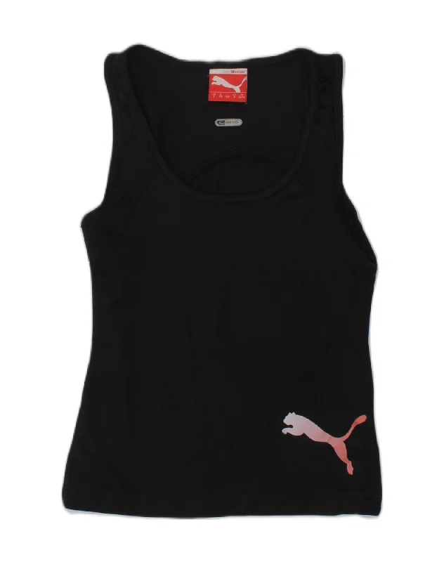 dress waistcoats for men -PUMA Girls Vest Top UK 24-26 7-8 Years Black