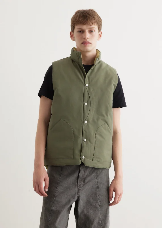 men's zippered vest jackets -Quilted Reversible Vest