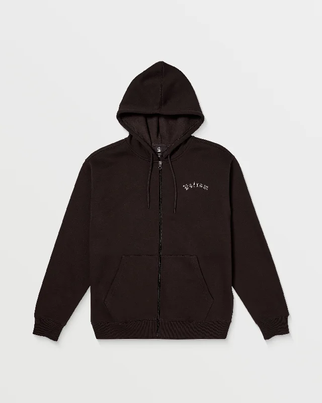 men's hoodies with pockets -Roundabout Zip Fleece Hoodie - Stealth