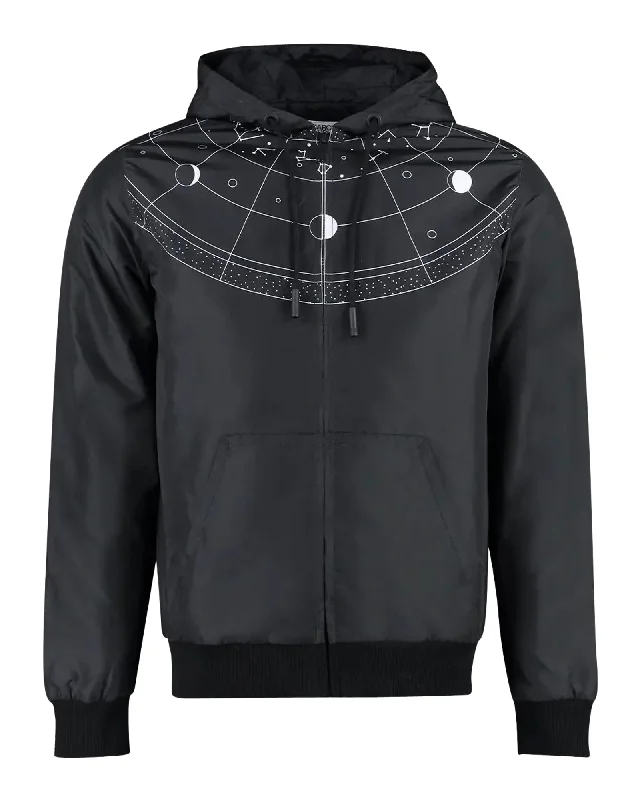 stylish sweatshirts for men -Semi Circle Nylon Pad Hoodie