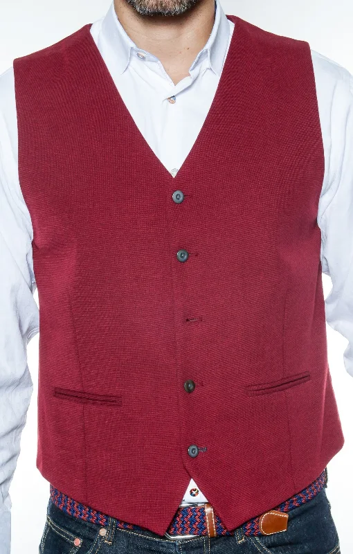 vests for layering for men -Solid Maroon Knit Vest