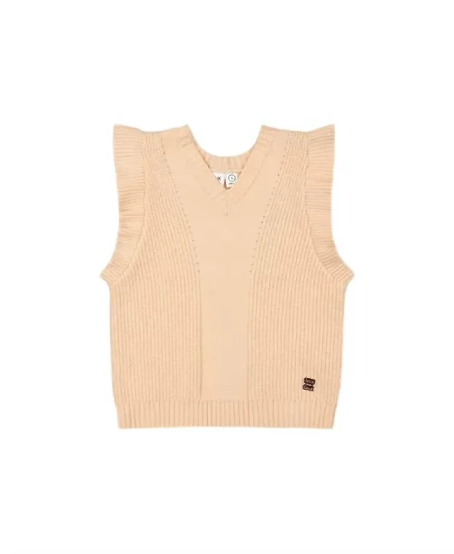 men's waistcoats for winter -Taffy Knitted Vest In Beige