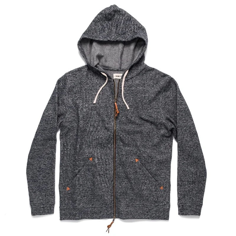 casual sweatshirts for men -The Après Hoodie in Navy Hemp Fleece