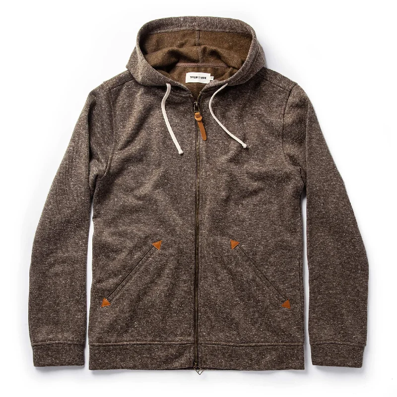 winter-ready sweatshirts for men -The Après Hoodie in Olive Hemp Donegal