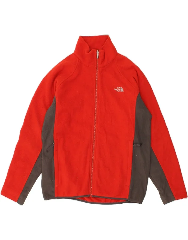 designer vests for men -THE NORTH FACE Mens Fleece Jacket UK 38 Medium Red Colourblock Polyester