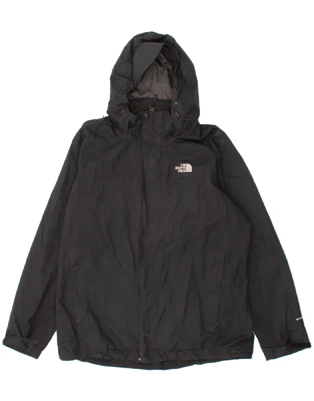 wool waistcoats for men -THE NORTH FACE Mens Hooded Rain Jacket UK 42 XL Black Polyester