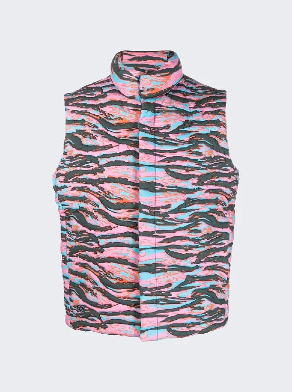 casual vests for men -Unisex Printed Qulted Puffer Vest