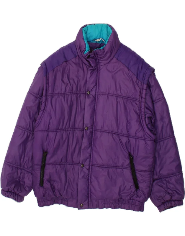 high-quality vests for men -VINTAGE Mens Padded Jacket UK 40 Large Purple