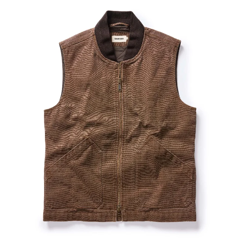 men's lightweight winter vests -The Workhorse Vest in Aged Penny Chipped Canvas