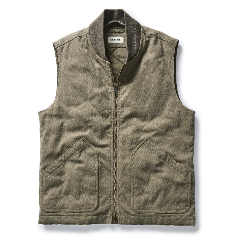 cotton waistcoats for men -The Workhorse Vest in Stone Boss Duck