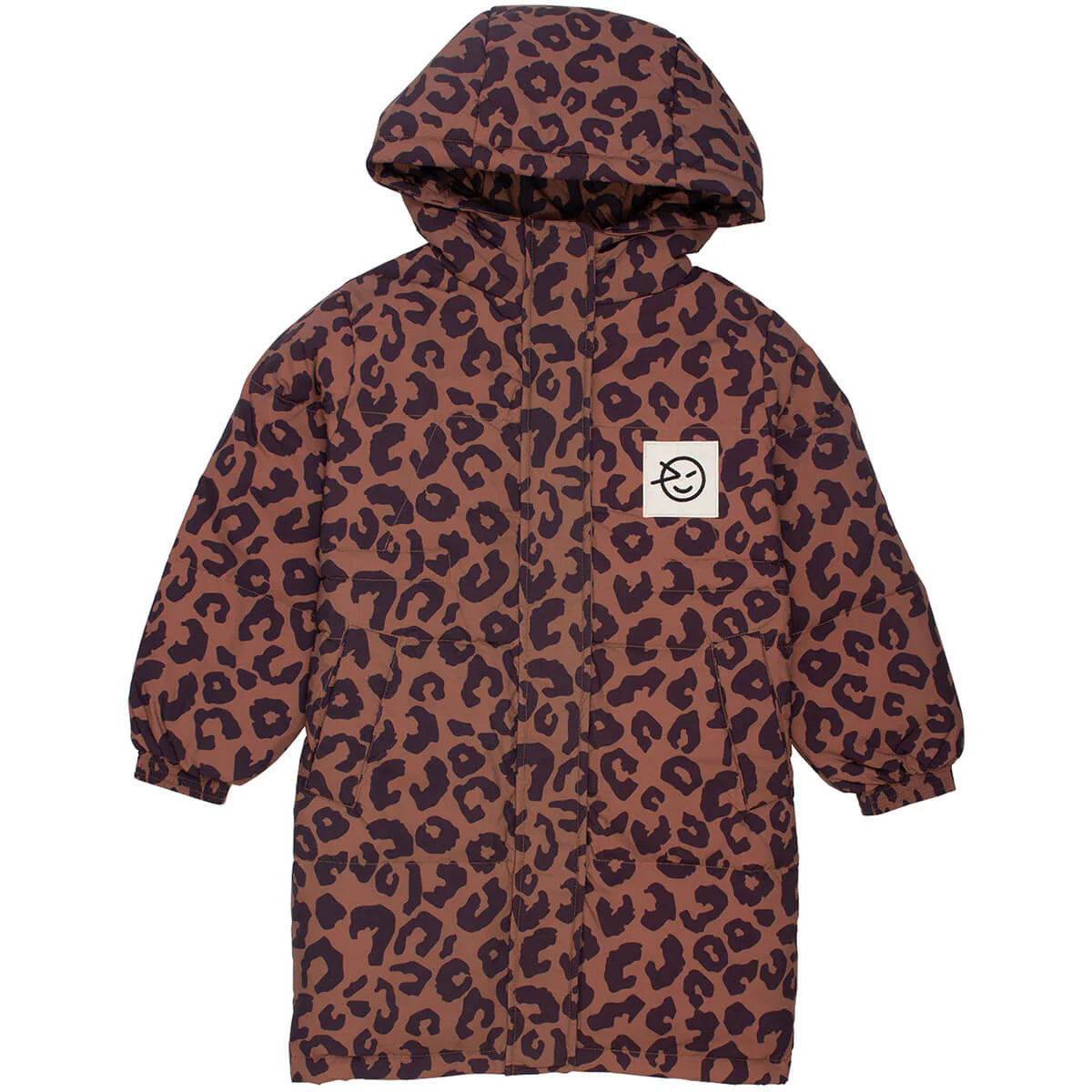 men's fitted vest jackets -Wynken Kids Riga Long Down Coat Jacket - Brun Animal Print