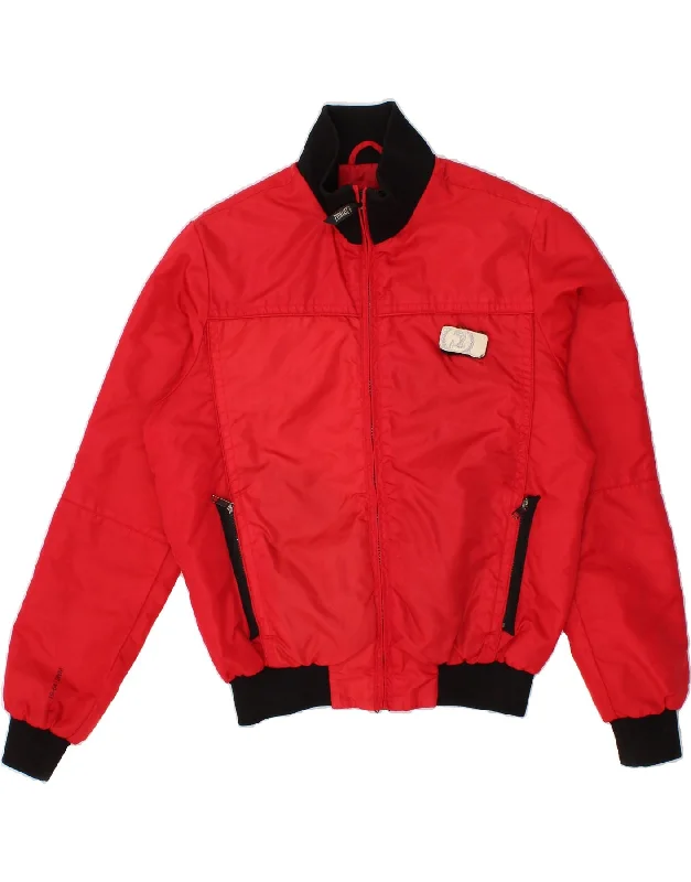 warm vests for men -YELL! Mens Bomber Jacket UK 40 Large Red Nylon