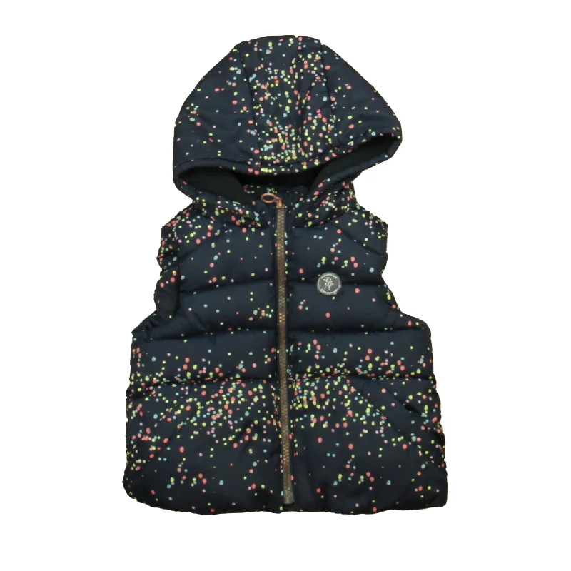 button-down vests for men -Zara Girls Navy Speckled Vest